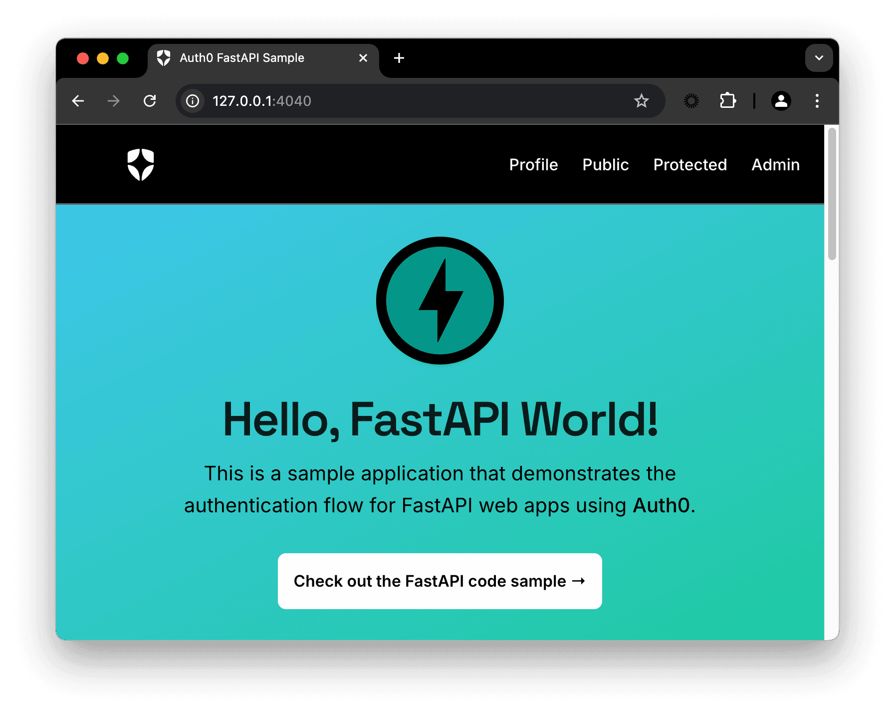 fastapi web app homepage