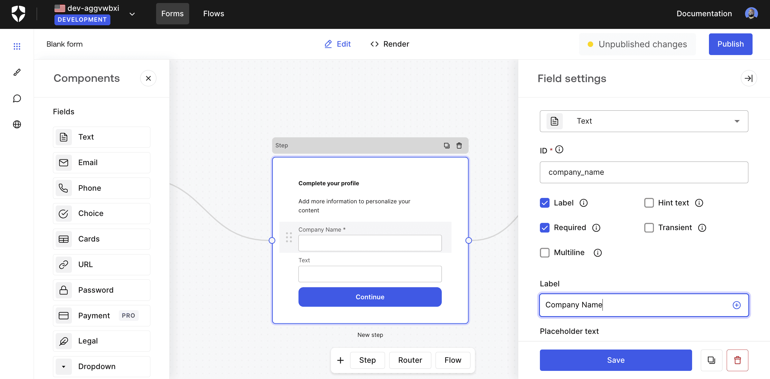 Text field Component