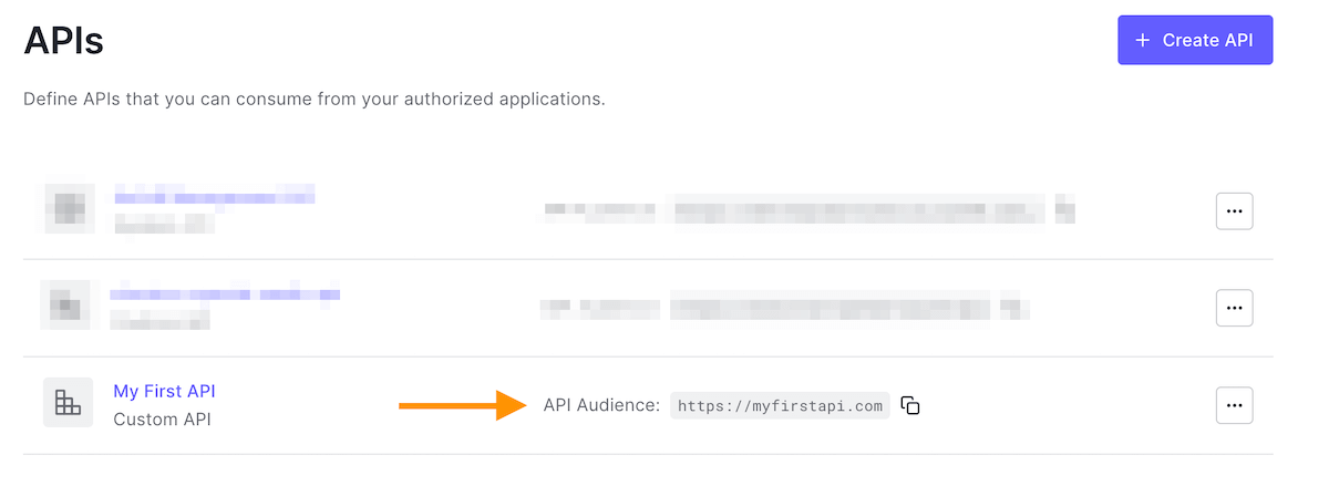 The audience or API identifier can be found in the API section of your Auth0 Dashboard